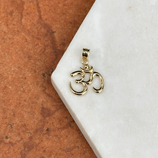 14KT Yellow Gold OM Symbol Charm Pendant
