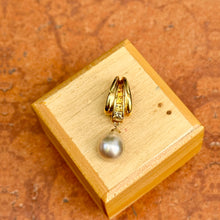 Load image into Gallery viewer, Estate 18KT Yellow Gold Champagne Pearl + Yellow Ombre Sapphire Pendant
