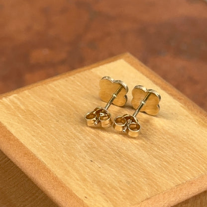 14KT Yellow Gold Black Onyx 4 Leaf Clover Stud Earrings