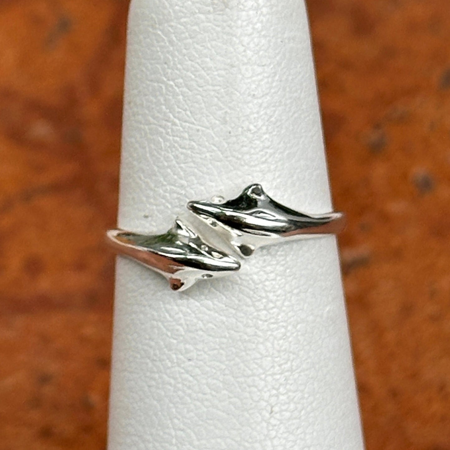 Sterling Silver Double Dolphin Toe Ring