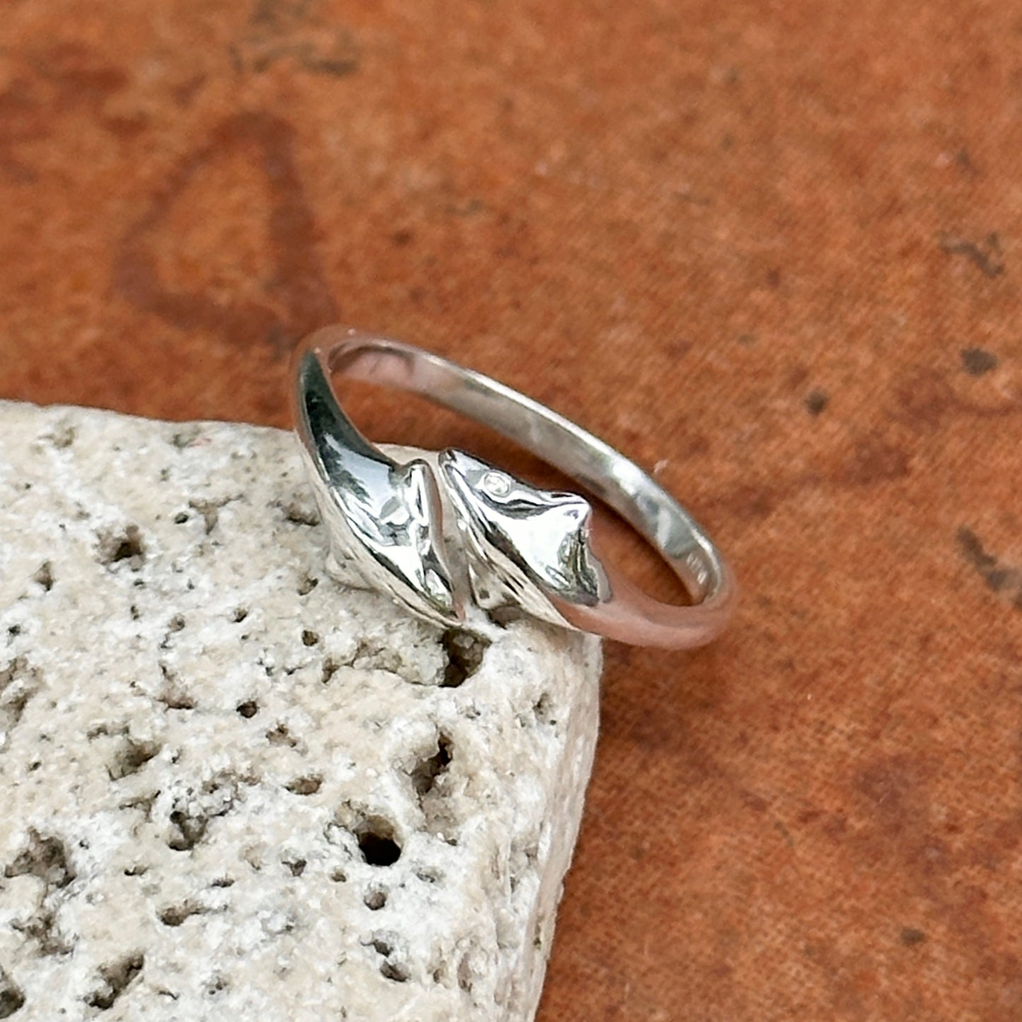 Sterling Silver Double Dolphin Toe Ring