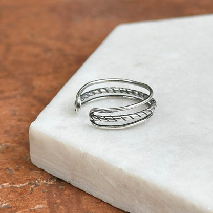 Sterling Silver Antiqued Twist Toe Ring