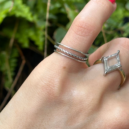 Sterling Silver Antiqued Twist Toe Ring