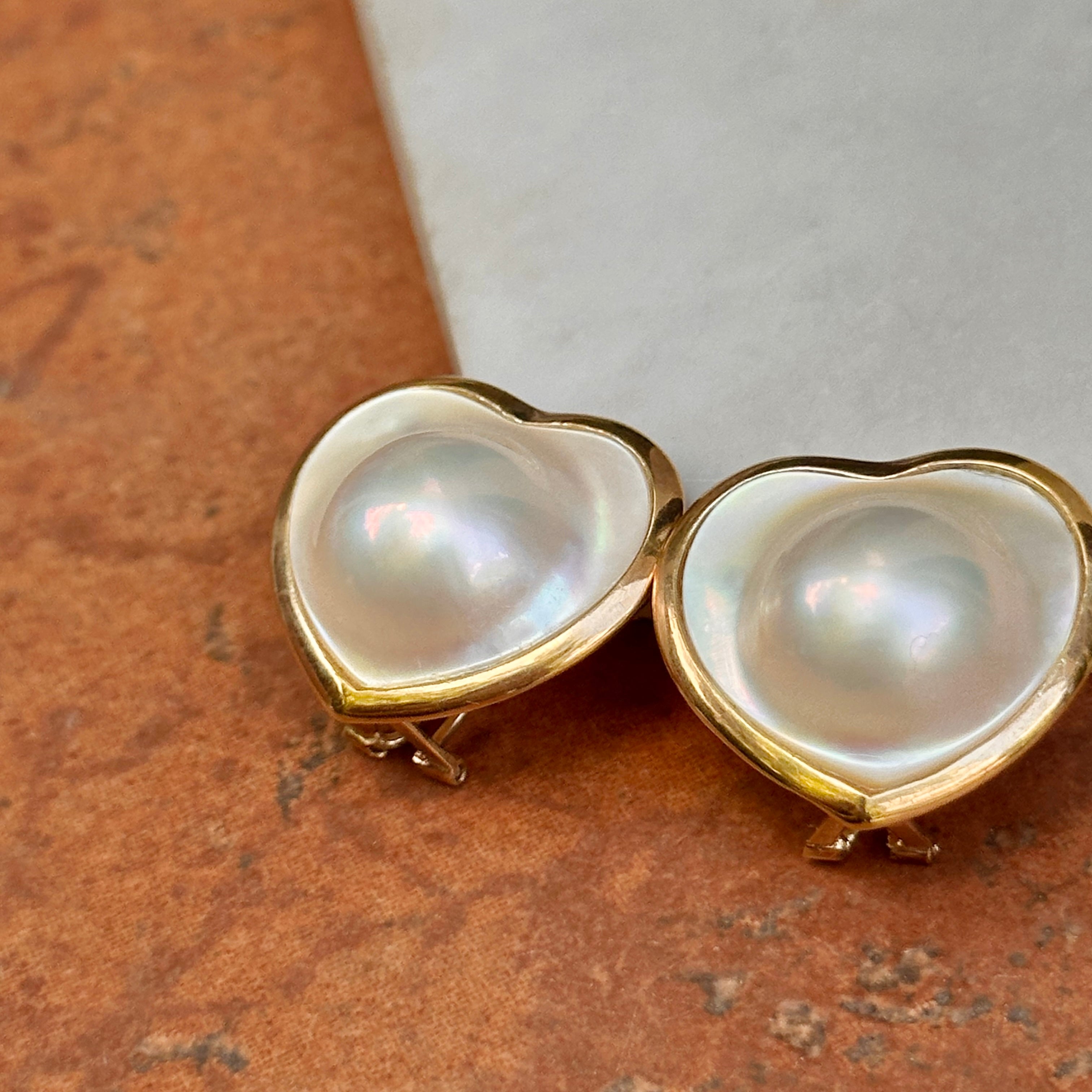 14K Gold Large 16mm South Sea Mabe Pearl Clip Back Earrings – Upscale  Consignment