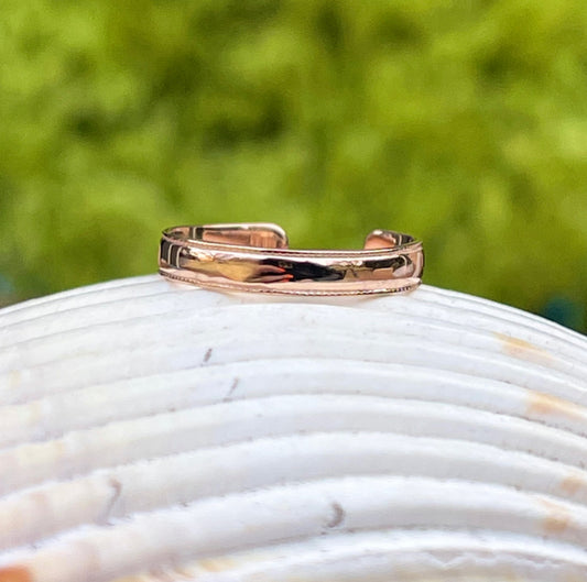 14KT Rose Gold Band Milgrain Toe Ring