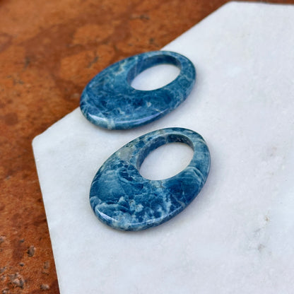 Dyed Blue Howlite Oval Gemstone Earring Charms