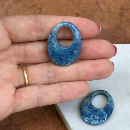 Dyed Blue Howlite Oval Gemstone Earring Charms