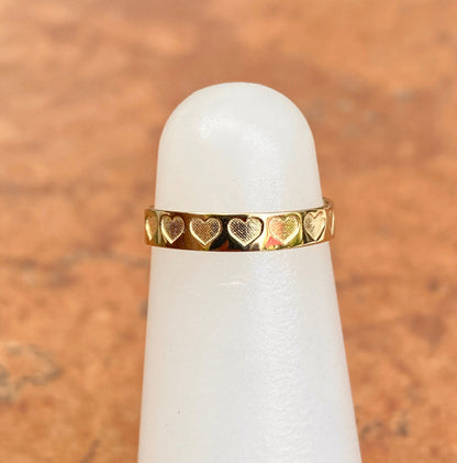 14KT Yellow Gold Embossed Hearts Design Toe Ring