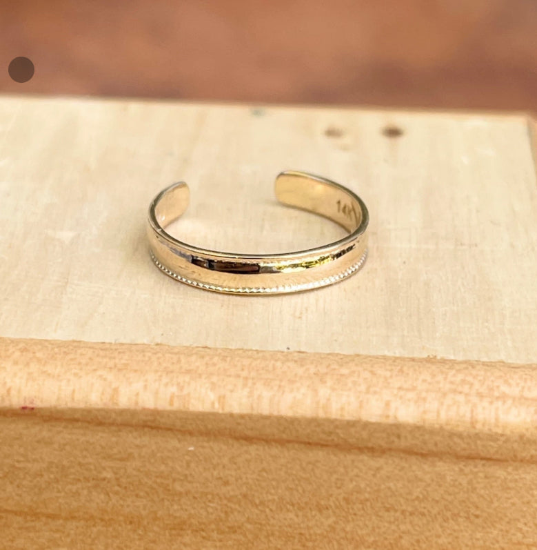 14KT Yellow Gold Millgrain Toe Ring