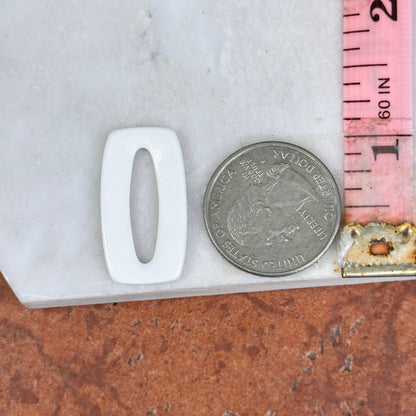 Estate White Agate Rectangle Earring Charms