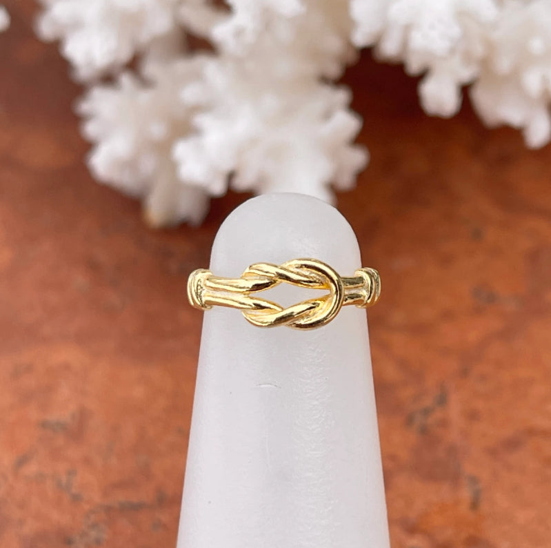 Gold-Tone Sterling Silver Love Knot Rope Design Toe Ring