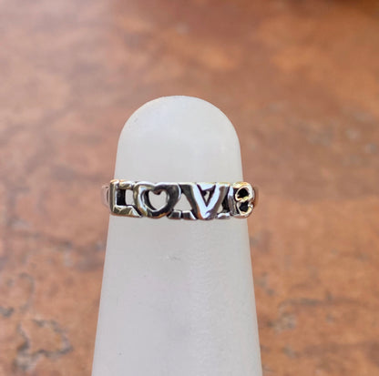 Sterling Silver Antiqued Finish "LOVE" Script Design Band Toe Ring