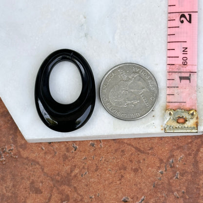 Vintage Black Onyx Oval Earring Charms