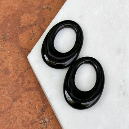 Vintage Black Onyx Oval Earring Charms