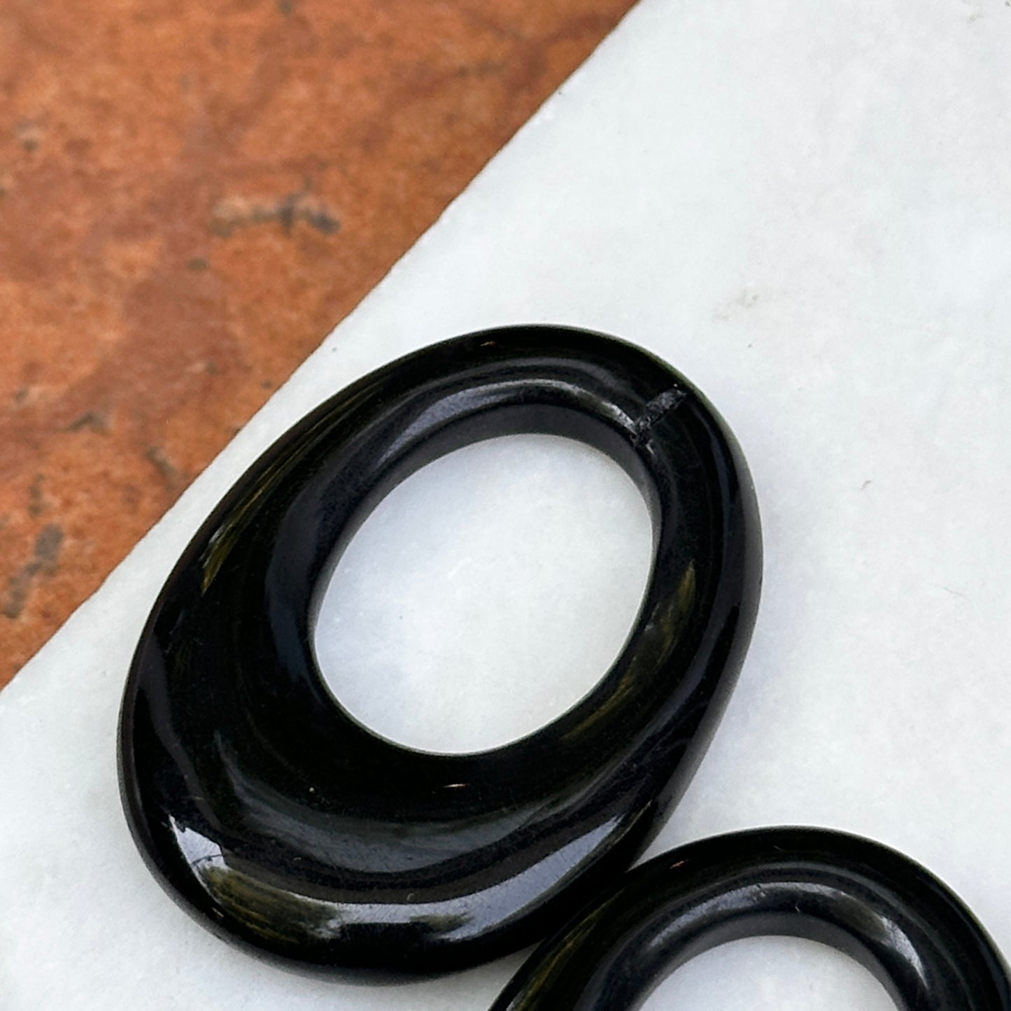 Vintage Black Onyx Oval Earring Charms