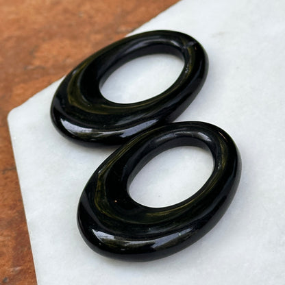 Vintage Black Onyx Oval Earring Charms
