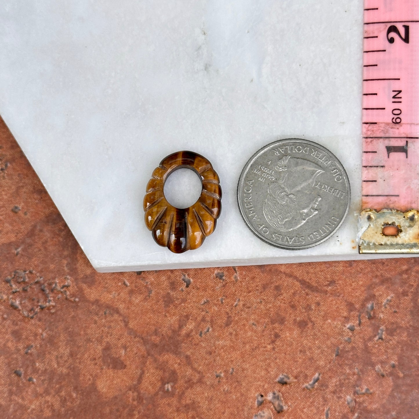 Tiger Eye Oval Fluted Earring Charms