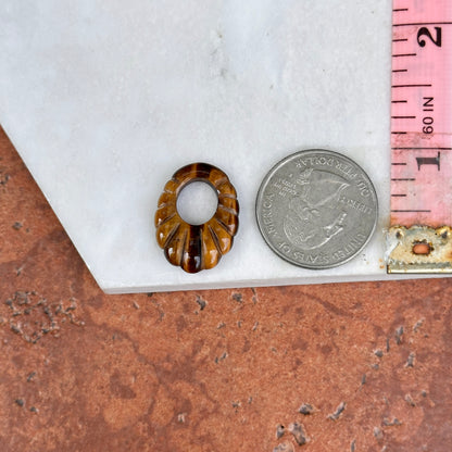 Tiger Eye Oval Fluted Earring Charms