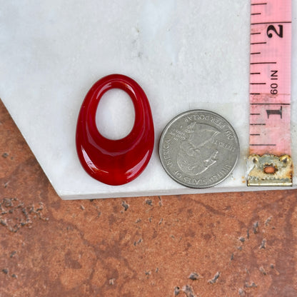 Estate Deep Red Onyx Oval Earring Charms