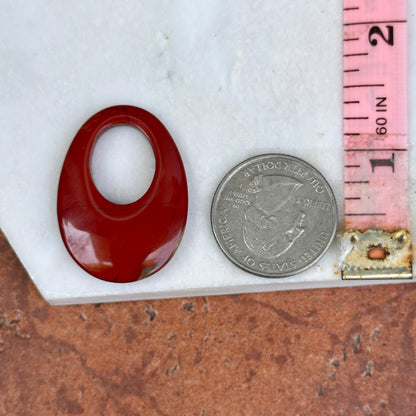 Red Rust Jasper Oval Earring Charms