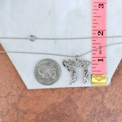 Estate Sterling Silver Nugget Chai Symbol Necklace