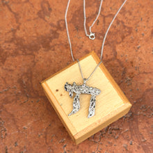 Load image into Gallery viewer, Estate Sterling Silver Nugget Chai Symbol Necklace