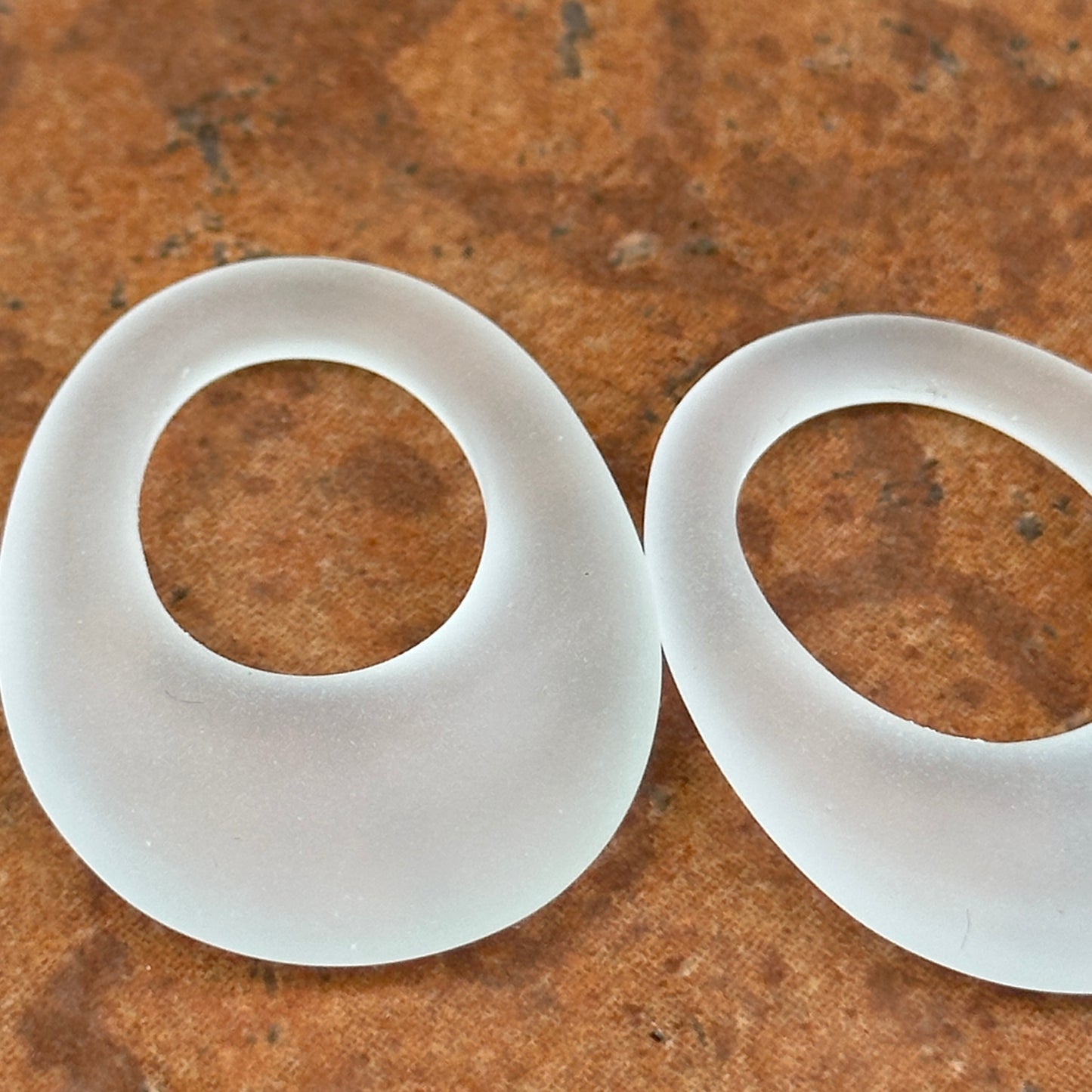 Estate Frosted Crystal Oval Earring Charms