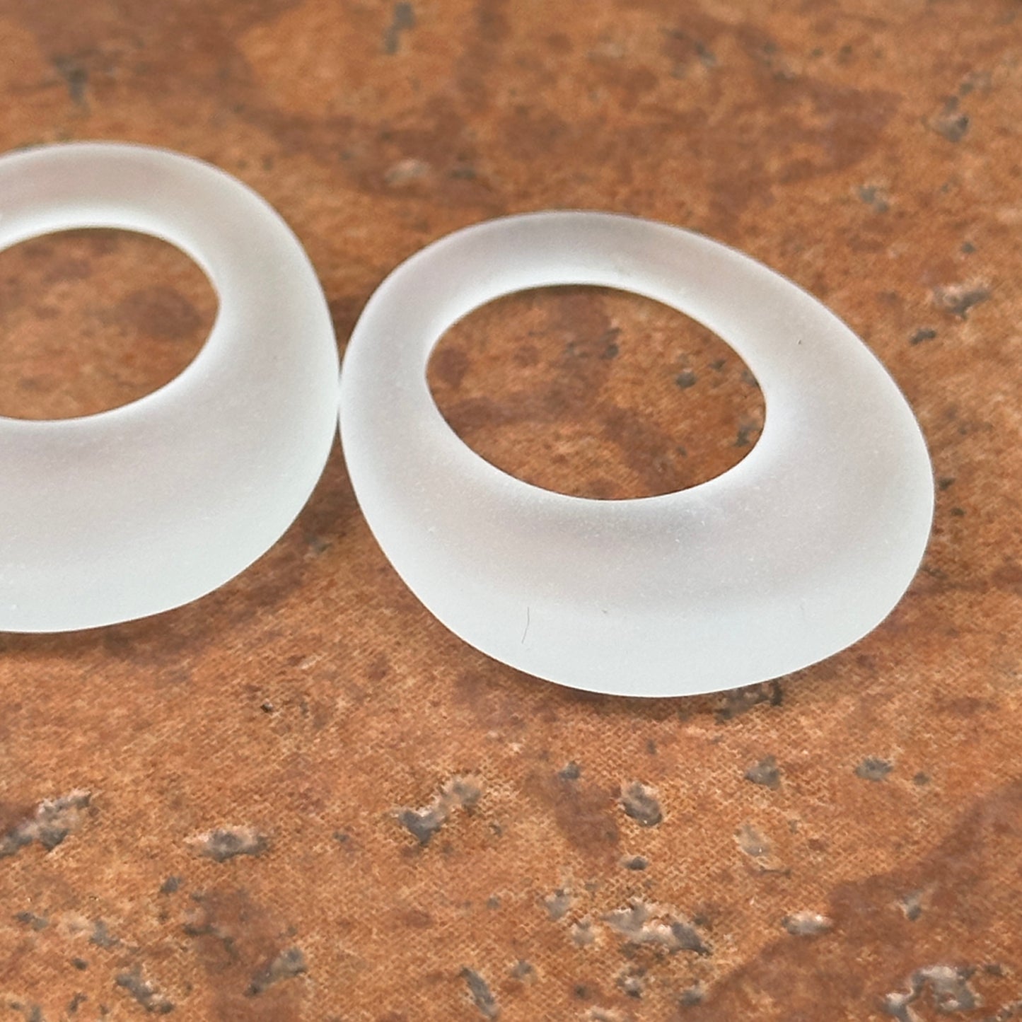 Estate Frosted Crystal Oval Earring Charms