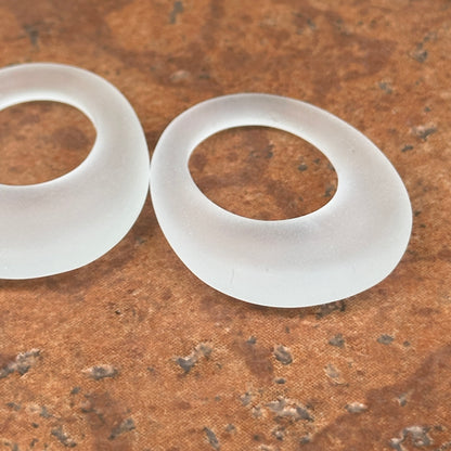 Estate Frosted Crystal Oval Earring Charms