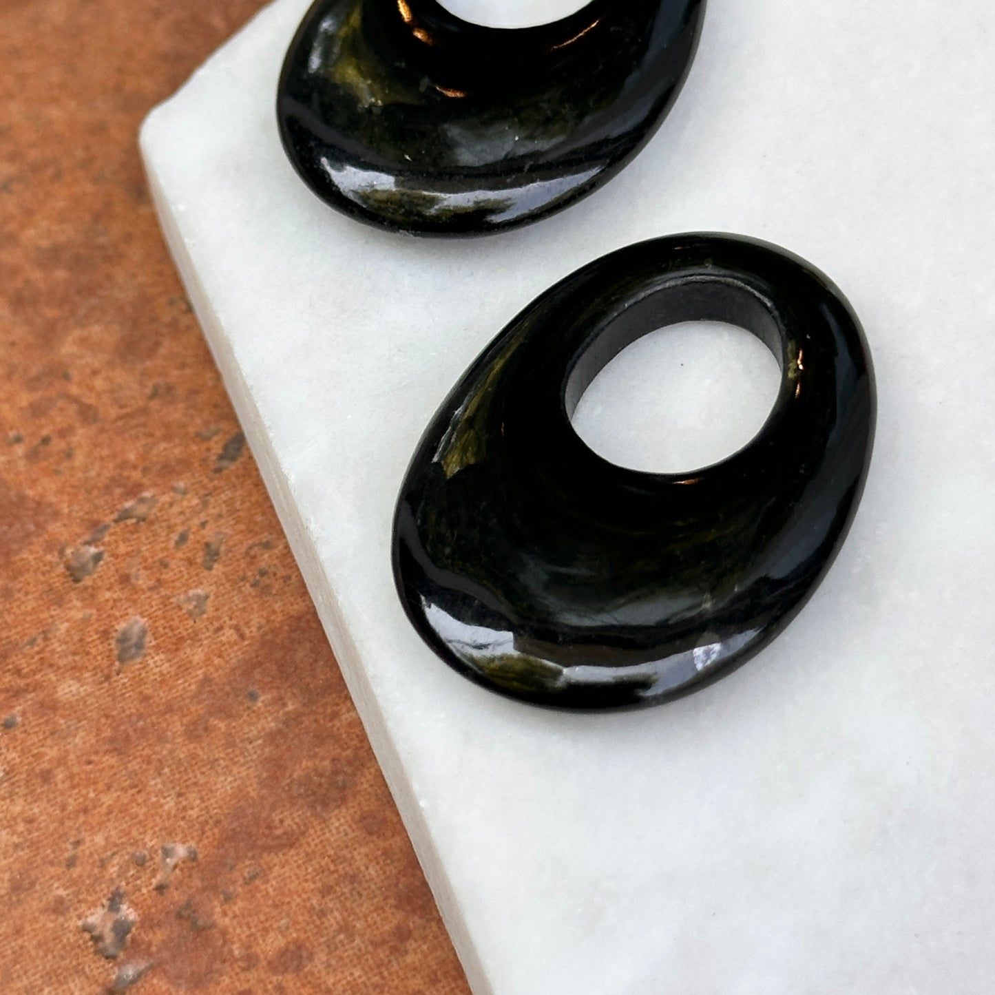 Vintage Black Onyx Oval Earring Charms