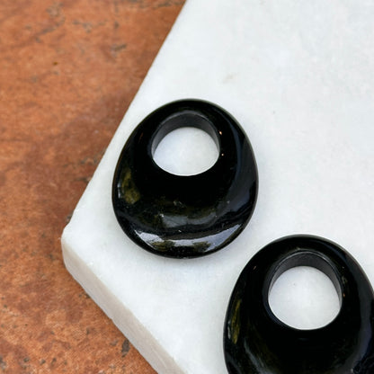 Vintage Black Onyx Oval Earring Charms