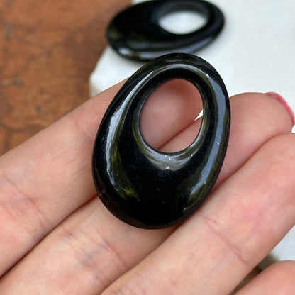 Vintage Black Onyx Oval Earring Charms