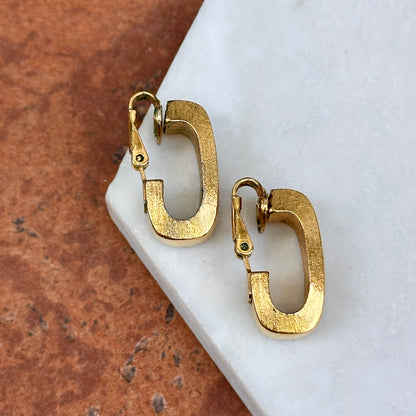 Estate Gold-Tone Half Hoop Clip Back Earrings