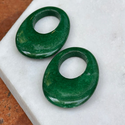 Green Color Howlite or Other Stone Gemstone Oval Earring Charms