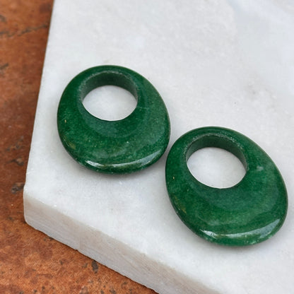 Green Color Howlite or Other Stone Gemstone Oval Earring Charms