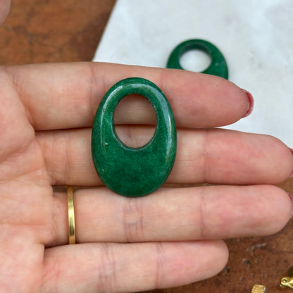 Green Color Howlite or Other Stone Gemstone Oval Earring Charms