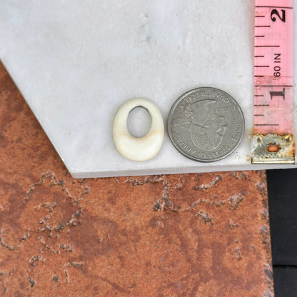 Vintage Cream Oval Earring Charms Mini