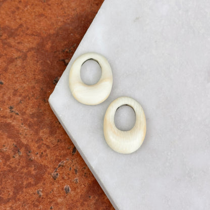 Vintage Cream Oval Earring Charms Mini