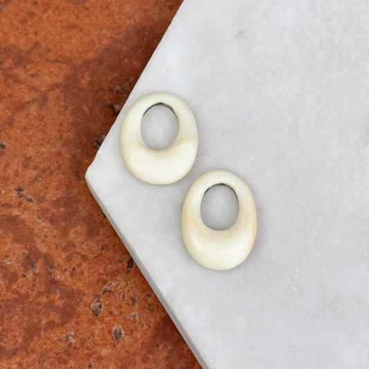 Vintage Cream Oval Earring Charms Mini