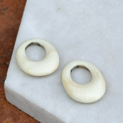 Vintage Cream Oval Earring Charms Mini