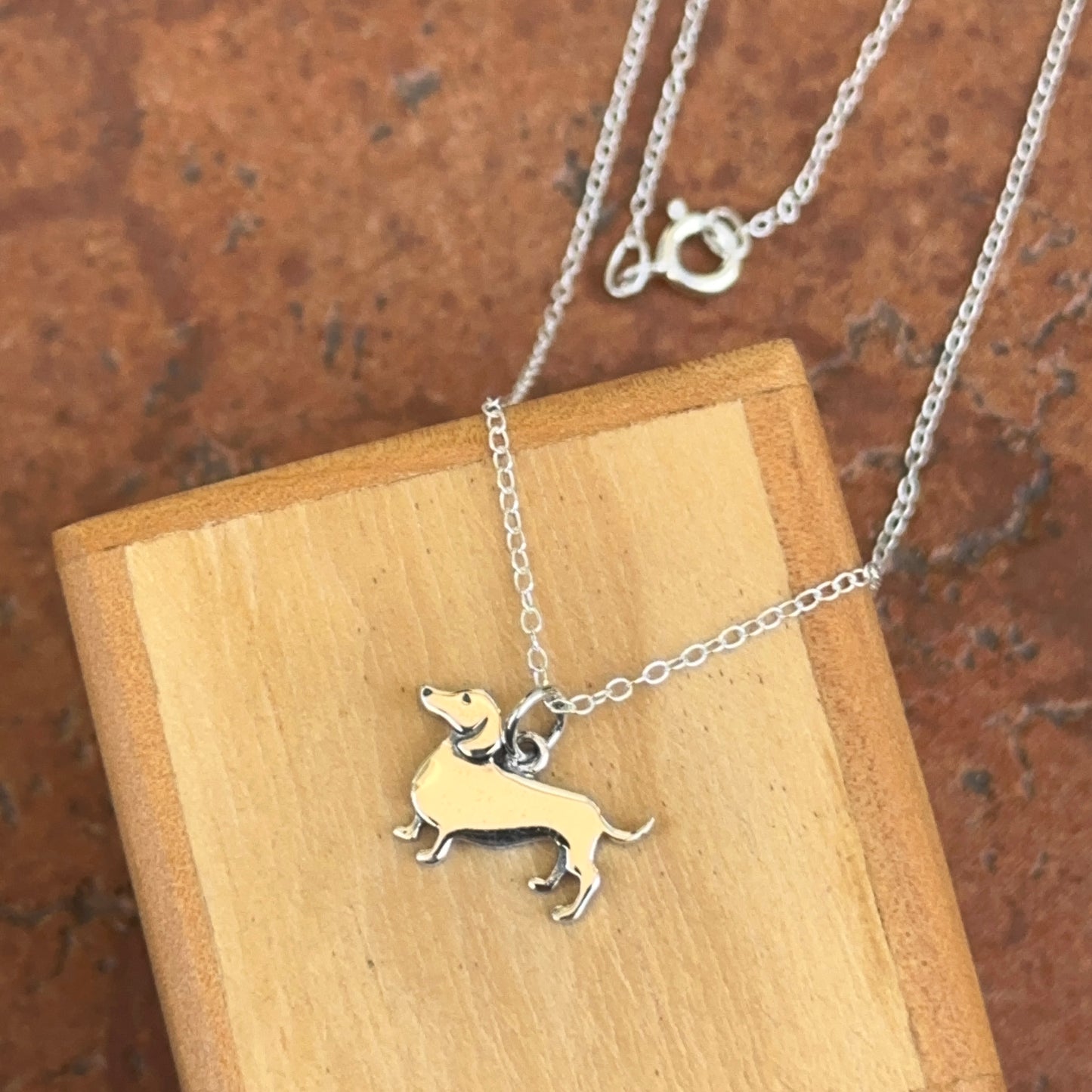 Sterling Silver Dachshund Dog Necklace