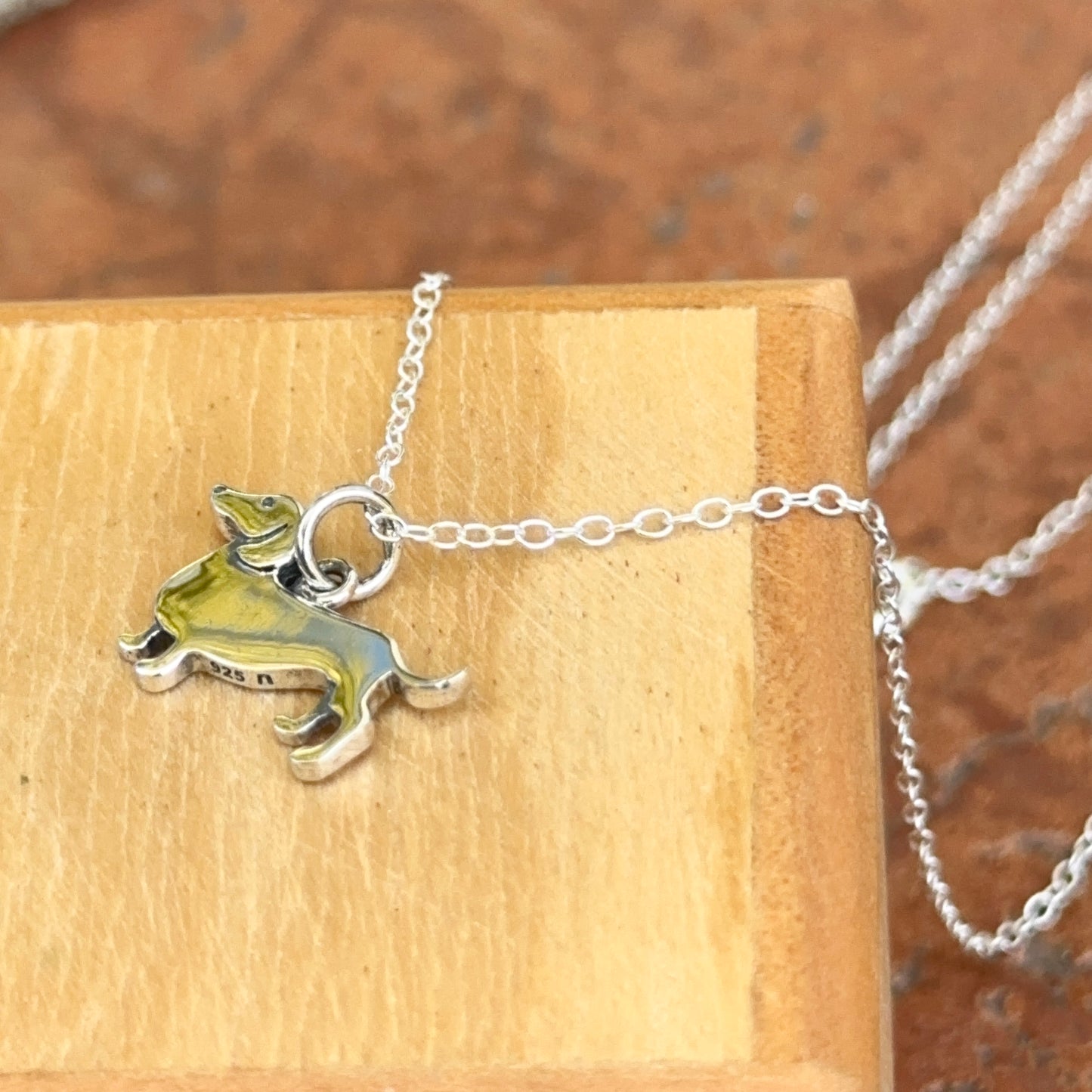 Sterling Silver Dachshund Dog Necklace