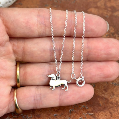 Sterling Silver Dachshund Dog Necklace