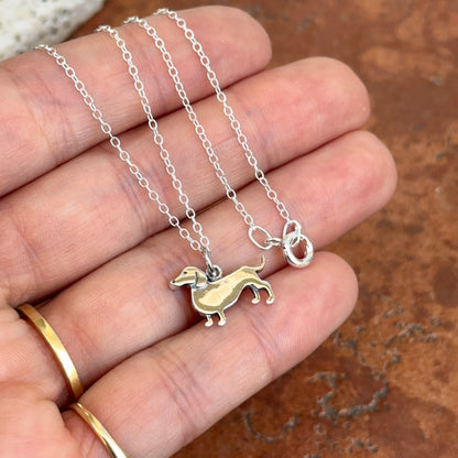 Sterling Silver Dachshund Dog Necklace