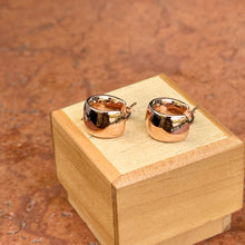 Load image into Gallery viewer, 14KT Rose Gold 9.5mm Wide Huggie Hoop Earrings