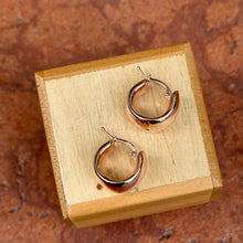 Load image into Gallery viewer, 14KT Rose Gold 9.5mm Wide Huggie Hoop Earrings