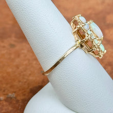 Load image into Gallery viewer, Estate 14KT Yellow Gold Marquise + Round Opal Ring