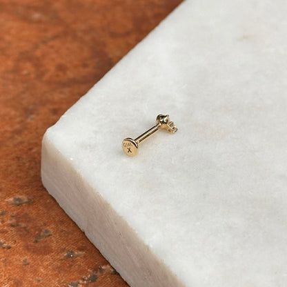 14K Yellow Gold Round Diamond + Pearl Small Nose Stud