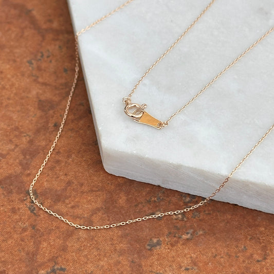 10KT Rose Gold Polished Cable Chain Necklace .80mm