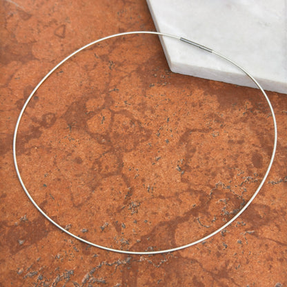 Silver Plated Stainless Steel 1.4mm Coiled Necklace